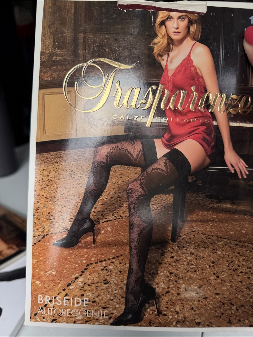 Briseide Lace Thigh Highs - BURGUNDY